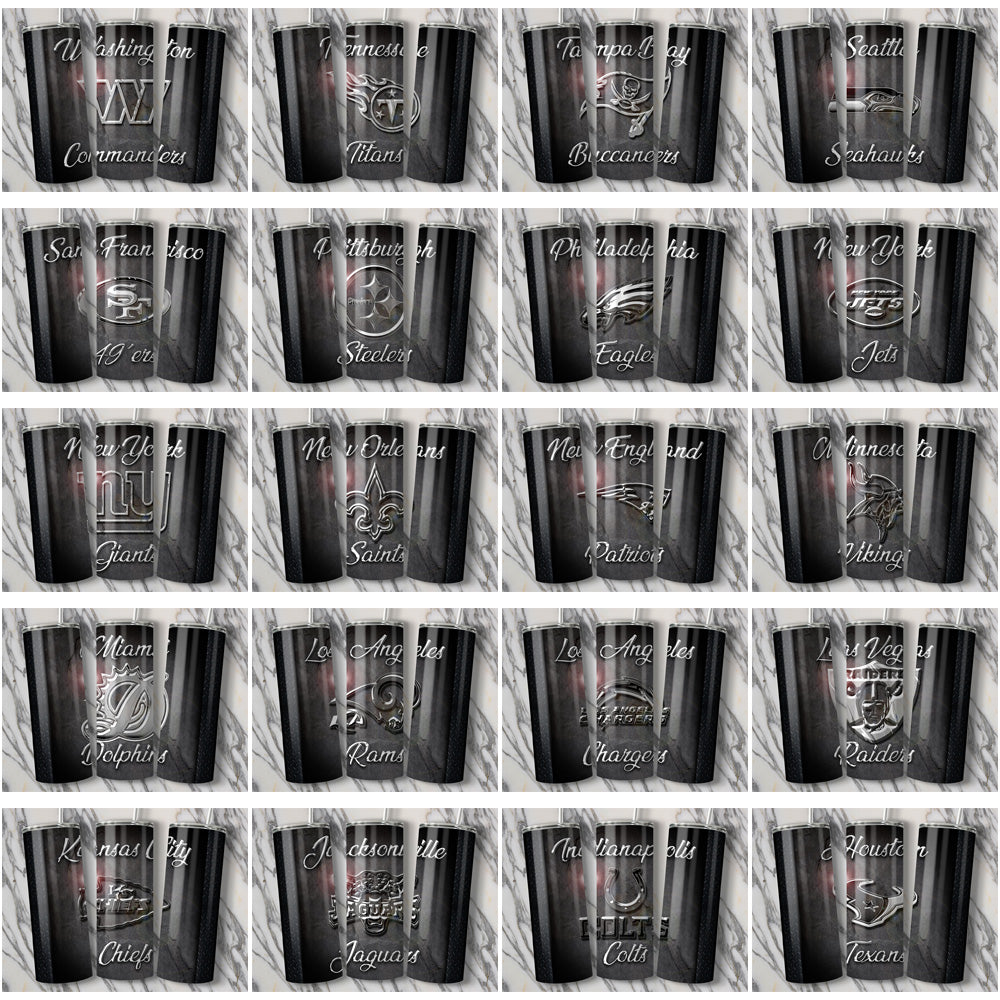 32 Football Teams Chrome Tumbler Wrap Bundle JPG