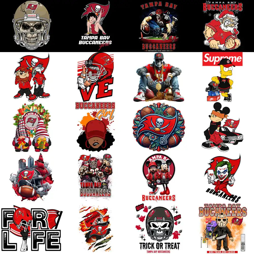 48 Tampa Bay Buccaneers V1 Football Designs Bundle PNG