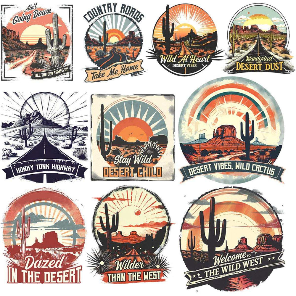 9 Western Desert Designs Bundle PNG