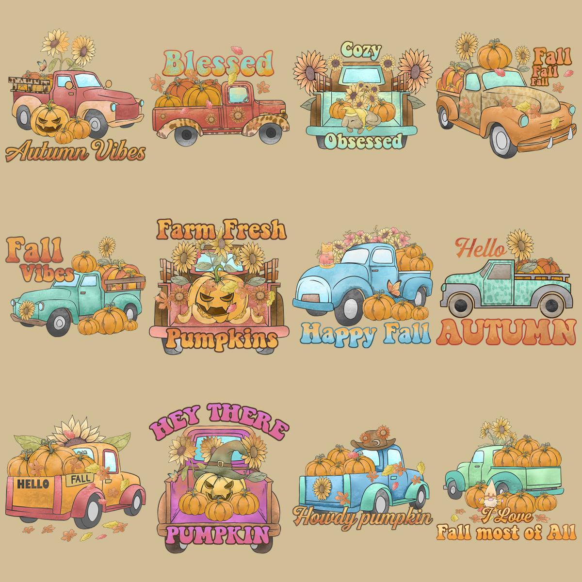 14 Fall Truck Designs Bundle PNG