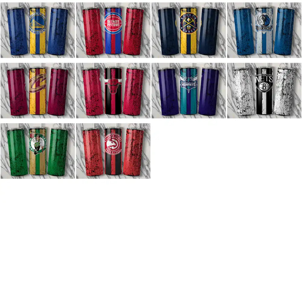 30 Basketball Teams Grunge Style Tumbler Wrap Bundle JPG