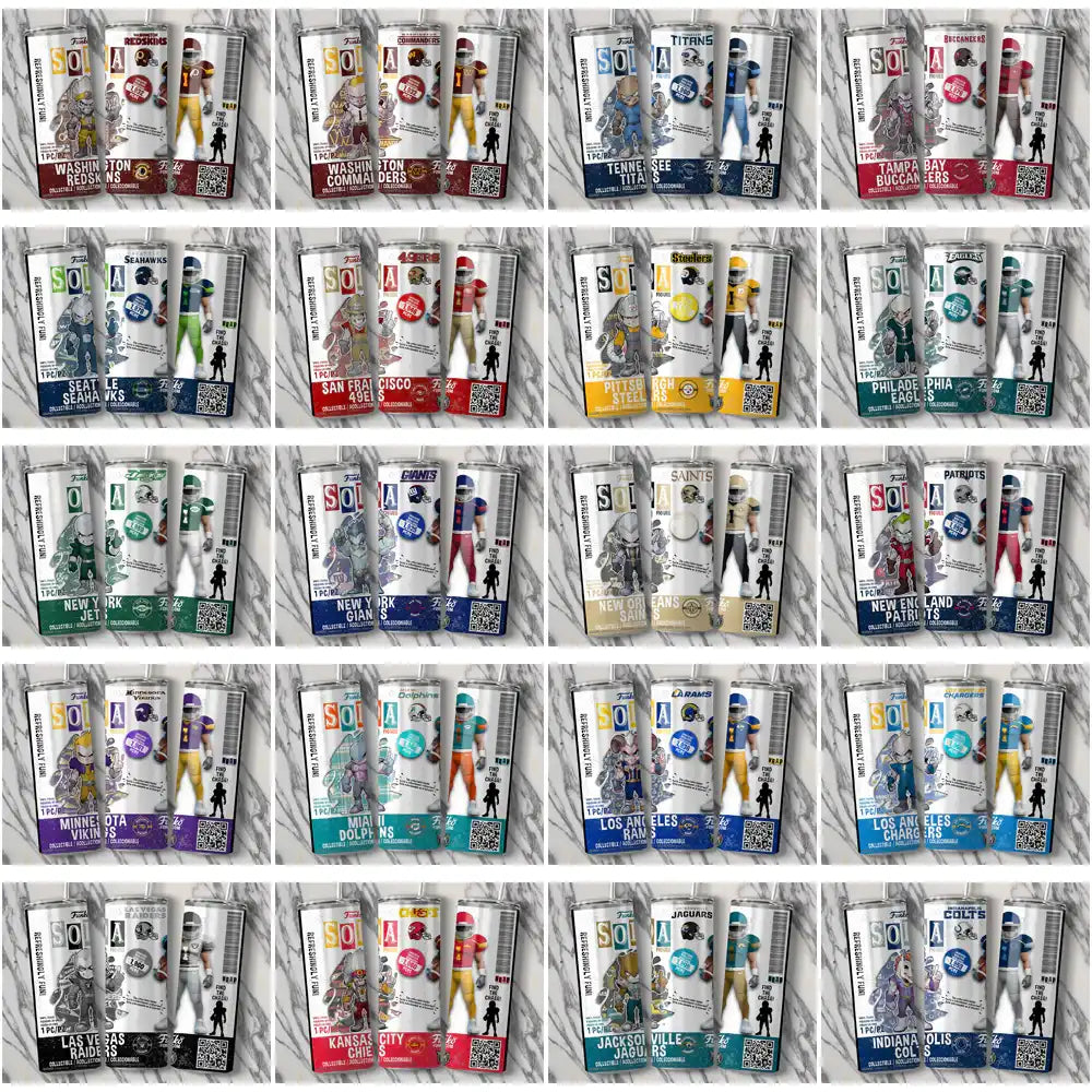 34 Football Teams Funko Soda Tumbler Wrap Bundle JPG