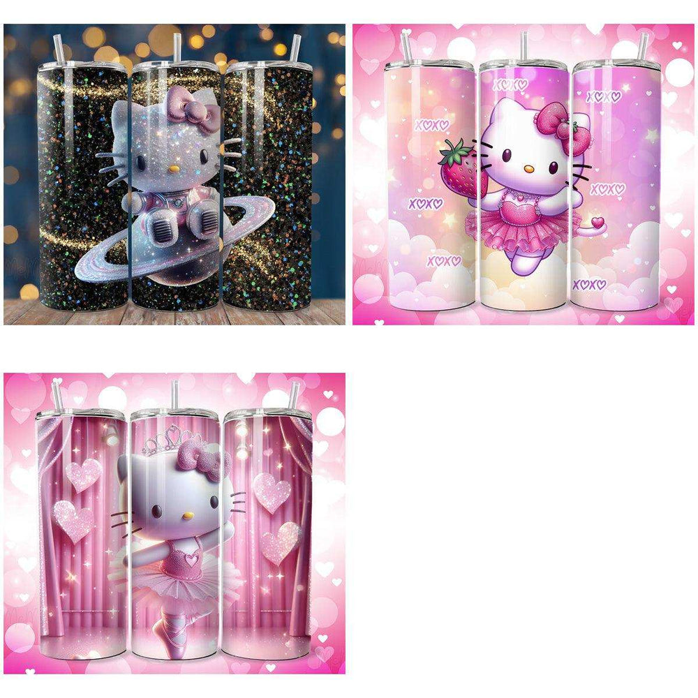 7 Lovely Cat Kitty Tumbler Wrap Designs Bundle JPG