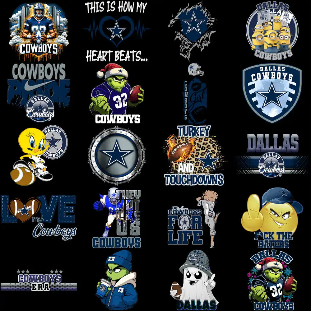 48 Dallas Cowboys V1 Football Designs Bundle PNG