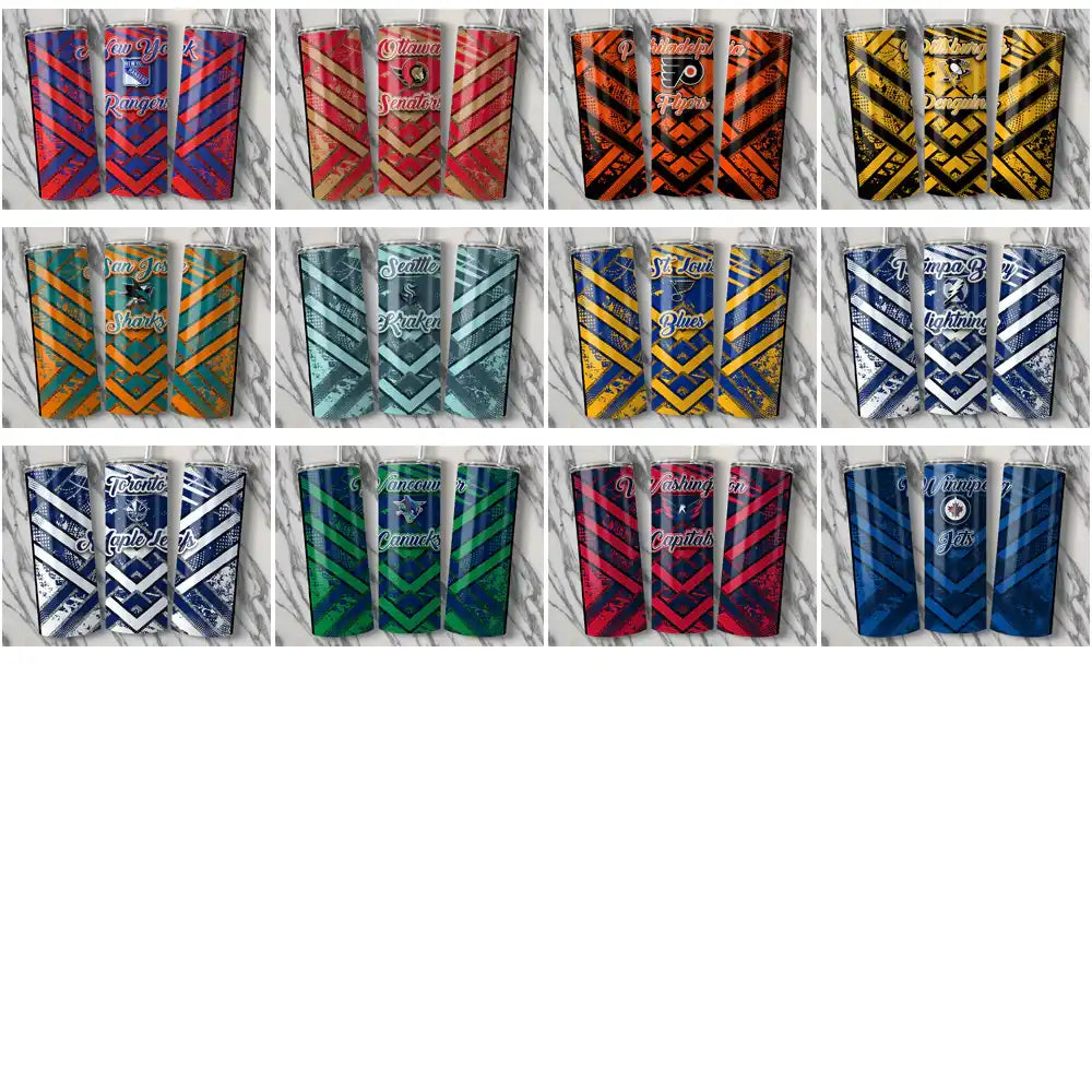 32 Ice Hockey Teams Glitter Stripe Tumbler Wrap Bundle JPG