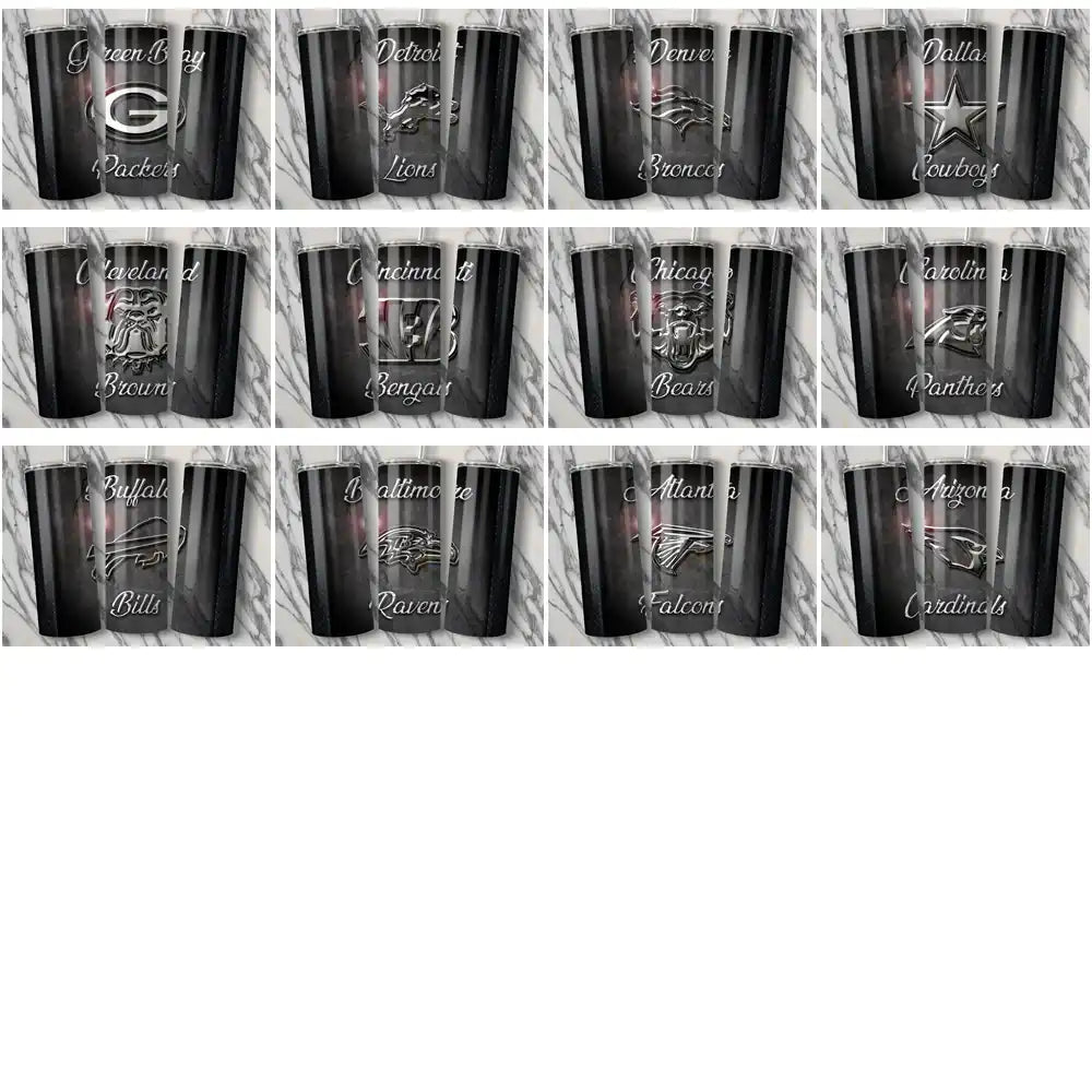 32 Football Teams Chrome Tumbler Wrap Bundle JPG