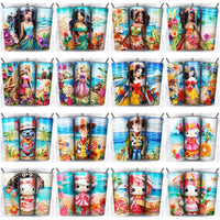 Load image into Gallery viewer, 134 Cartoon Beach Summer Tumbler Wrap Designs Bundle JPG
