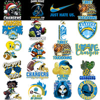 Load image into Gallery viewer, 45 Los Angeles Chargers V2 Football Designs Bundle PNG
