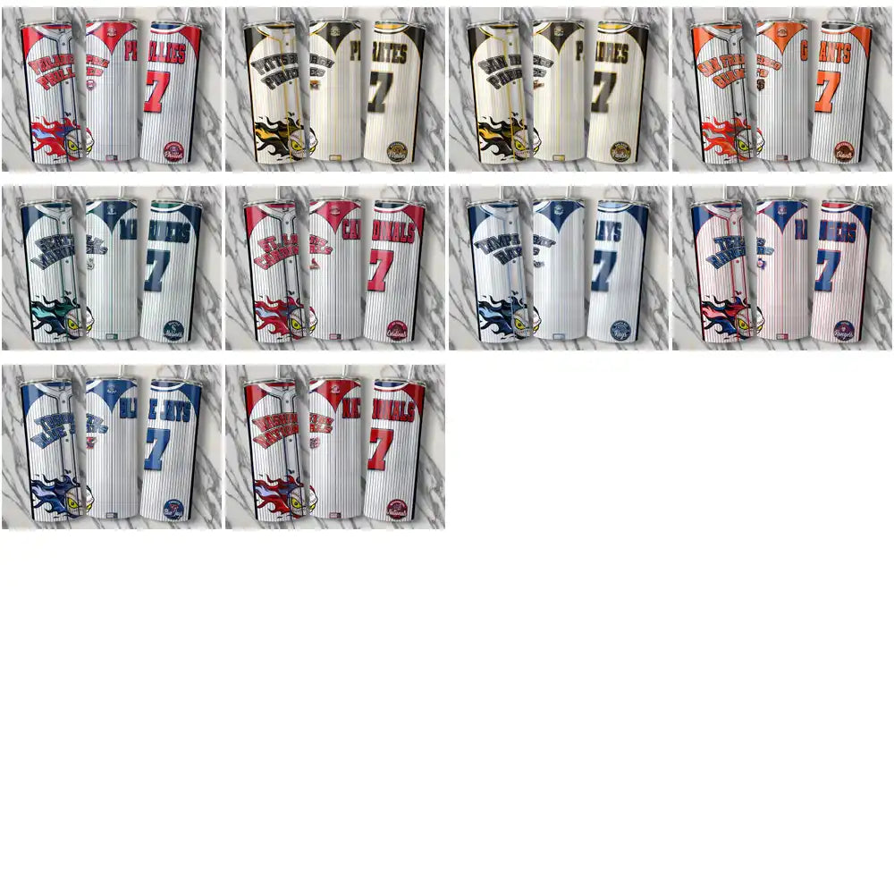 30 Baseball Teams Team Button-Up Jersey Tumbler Wrap Bundle JPG