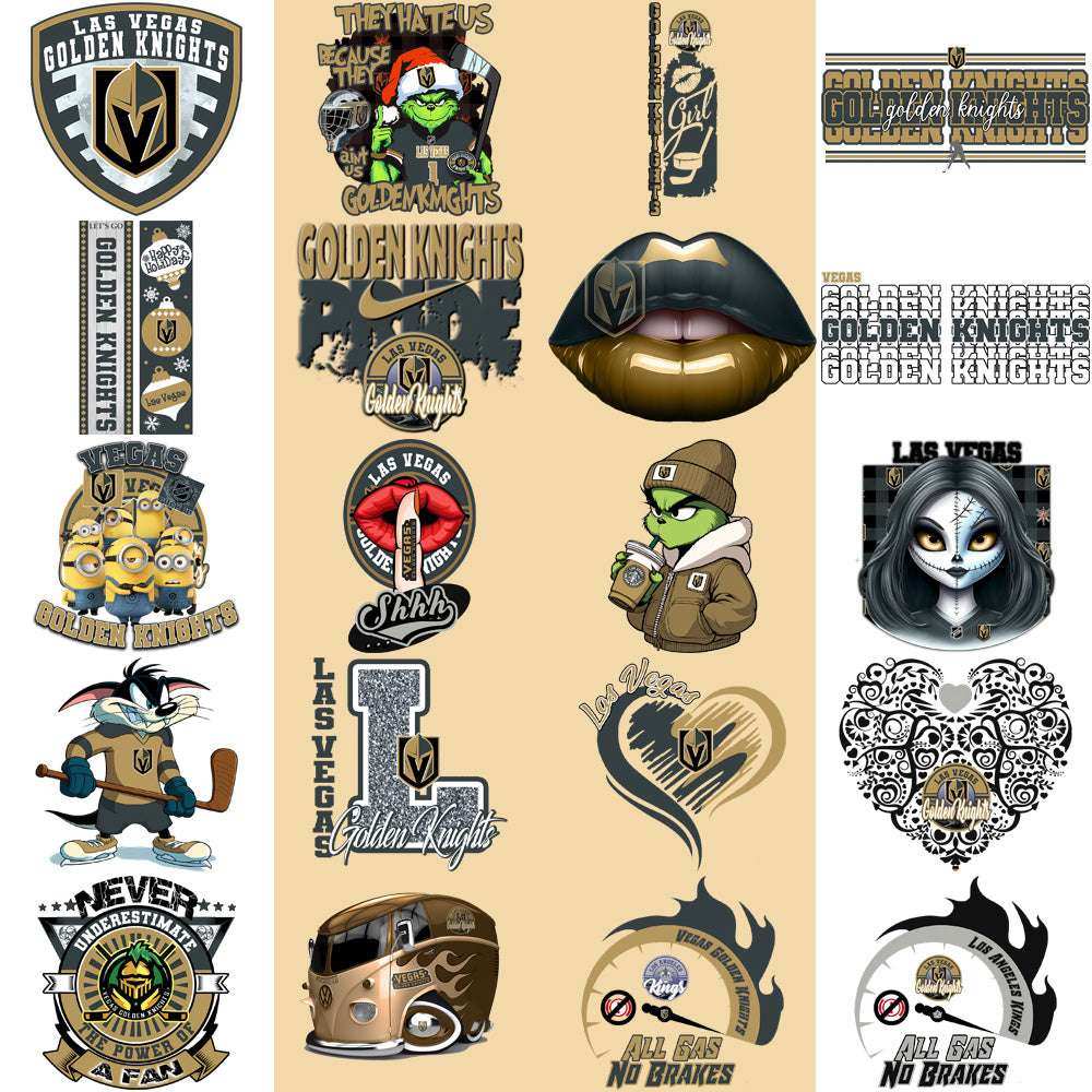 36 Vegas Golden Knights Ice Hockey Designs Bundle PNG