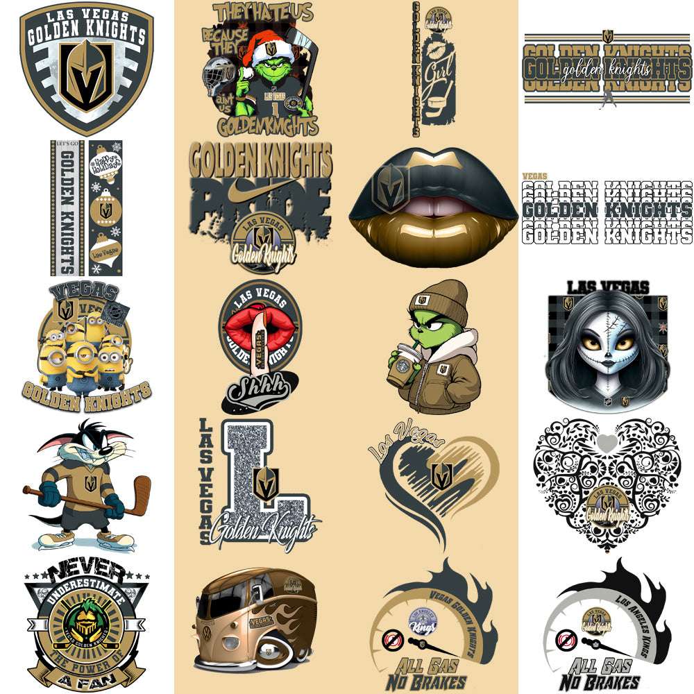 36 Vegas Golden Knights Ice Hockey Designs Bundle PNG