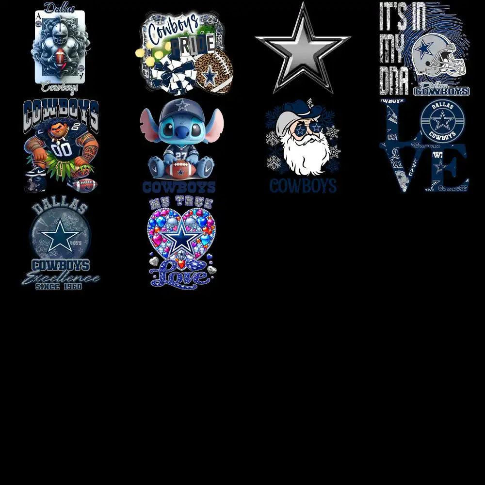 48 Dallas Cowboys V1 Football Designs Bundle PNG