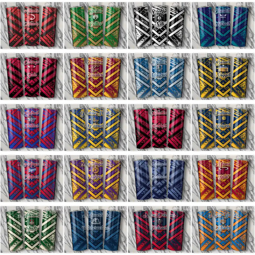 30 Basketball Teams Glitter Stripe Tumbler Wrap Bundle JPG