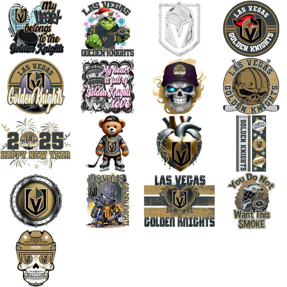 36 Vegas Golden Knights Ice Hockey Designs Bundle PNG