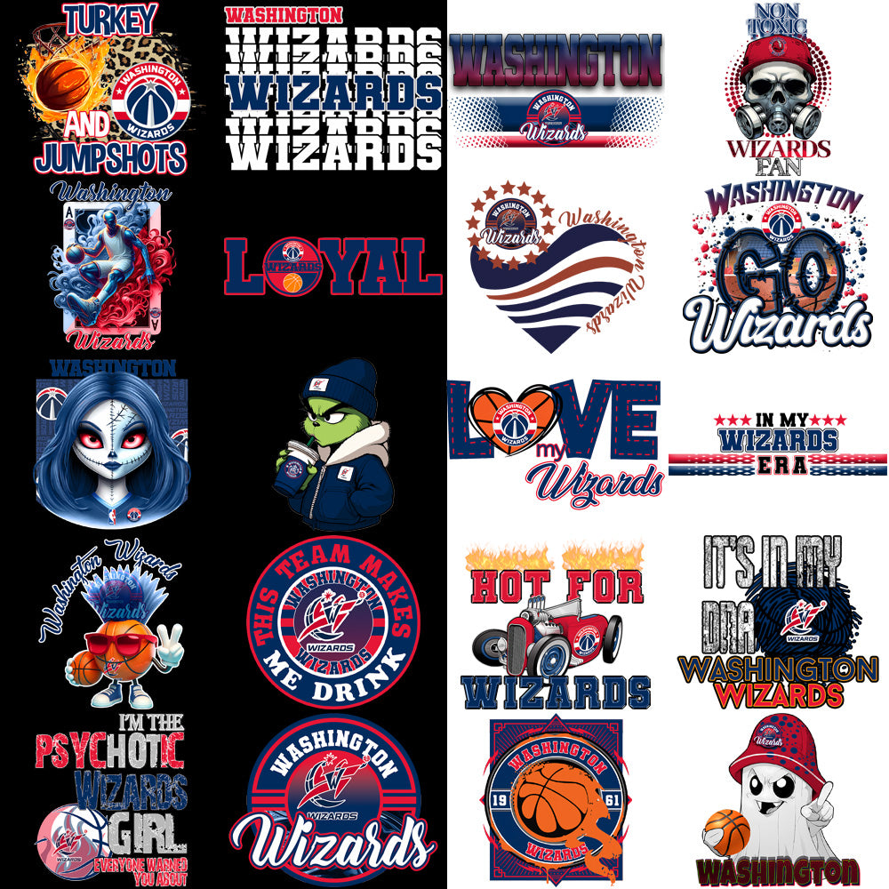 56 Washington Wizards Basketball Designs Bundle PNG
