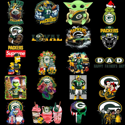 48 Green Bay Packers V2 Football Designs Bundle PNG