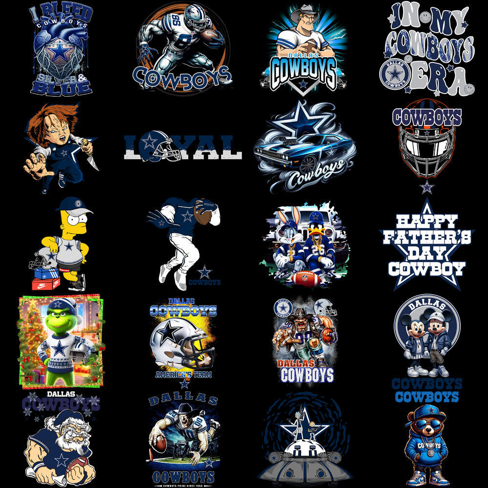 48 Dallas Cowboys V2 Football Designs Bundle PNG