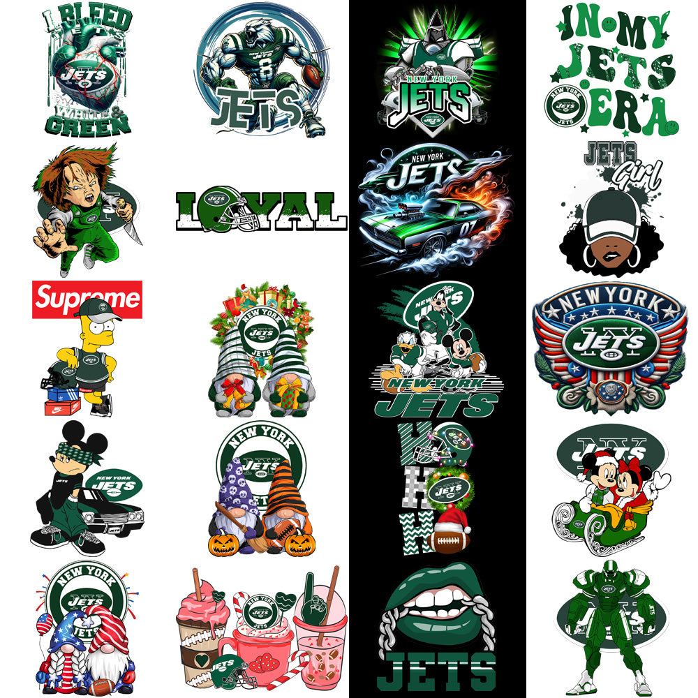 48 New York Jets V2 Football Designs Bundle PNG