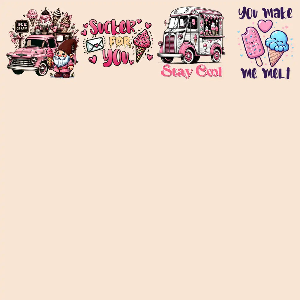 19 Ice Cream Valentine Designs Bundle Png
