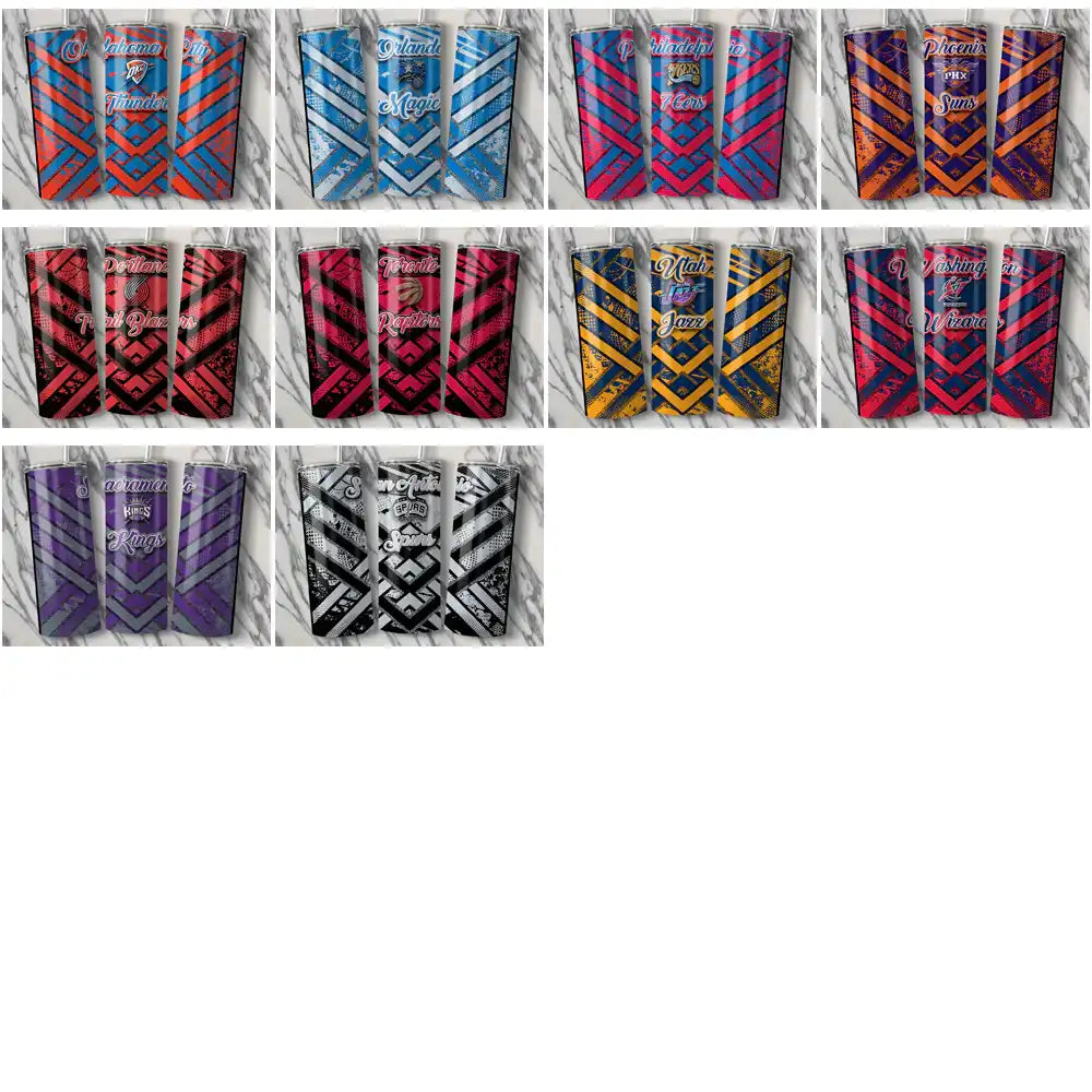 30 Basketball Teams Glitter Stripe Tumbler Wrap Bundle JPG