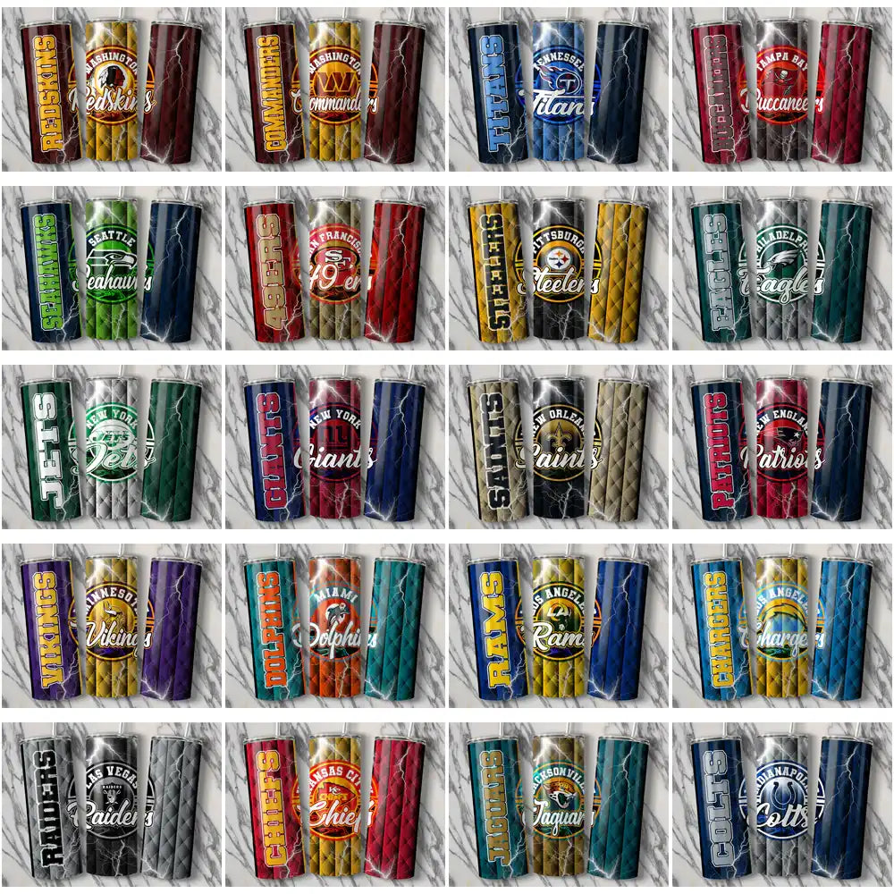 34 Football Teams Diamond Tumbler Wrap Bundle JPG