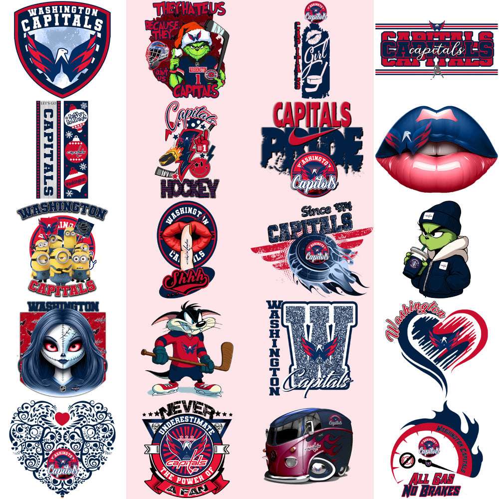 35 Washington Capitals Ice Hockey Designs Bundle PNG