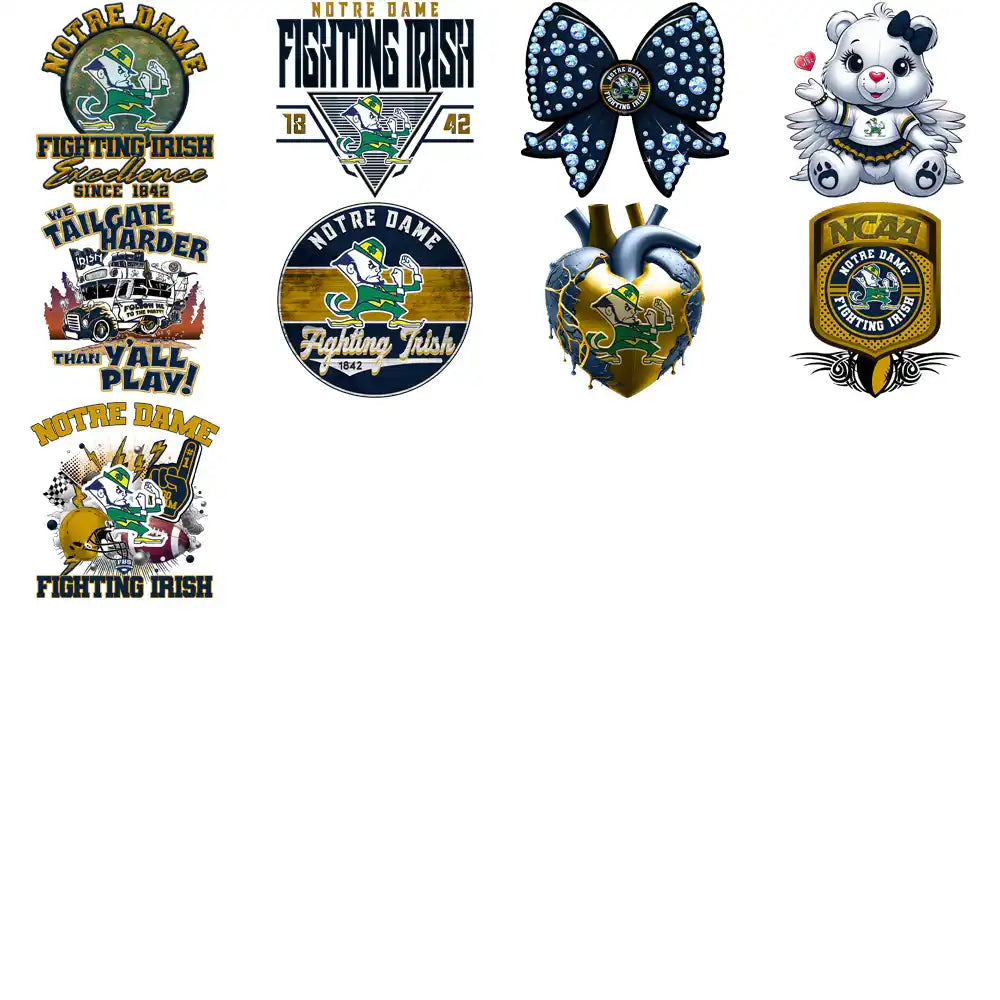 87 Notre Dame Fighting Irish Designs Bundle PNG