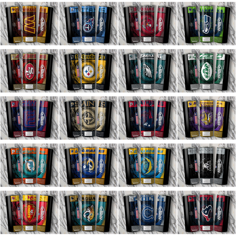 33 Football Teams Bud V3 Square Tumbler Wrap Bundle JPG