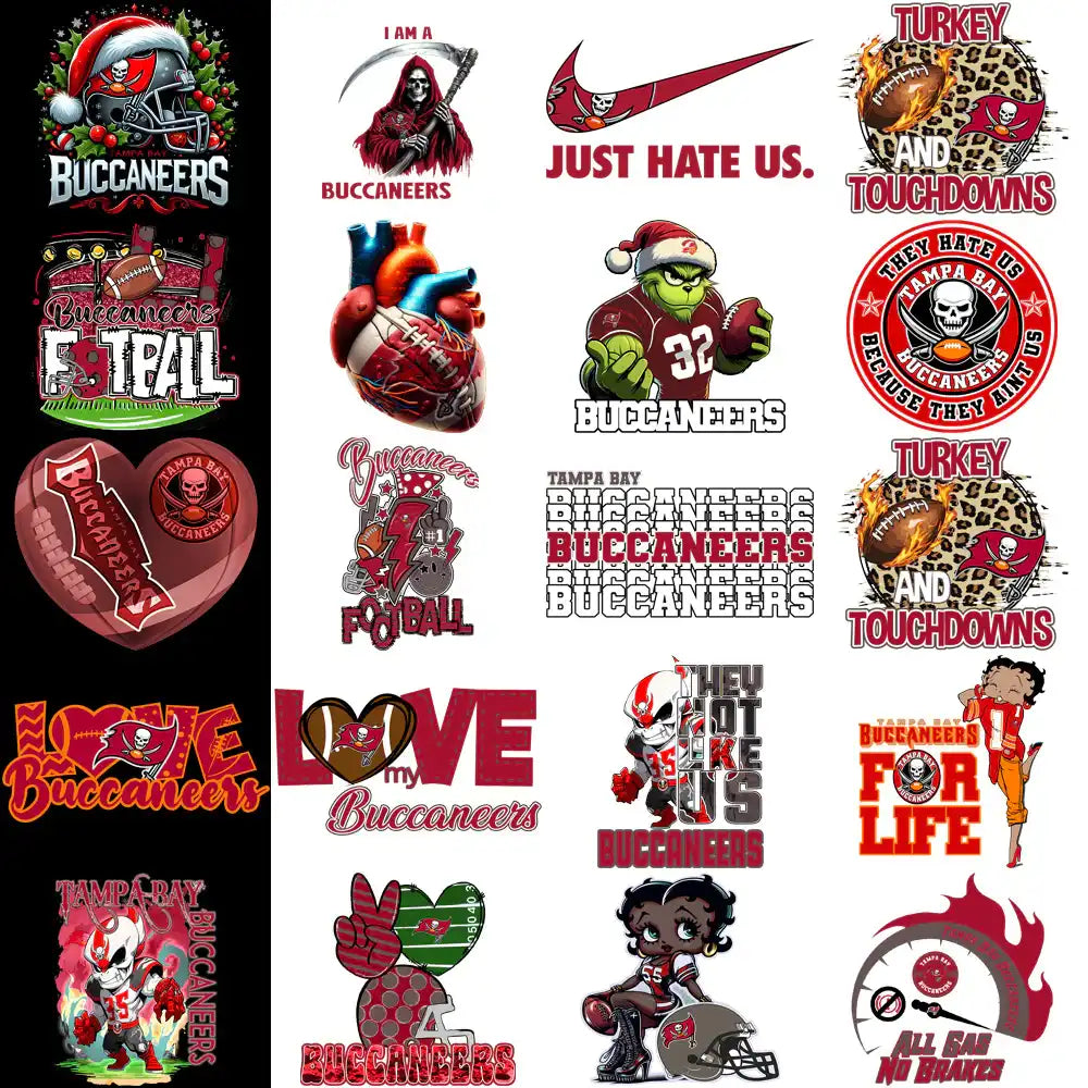 48 Tampa Bay Buccaneers V2 Football Designs Bundle PNG