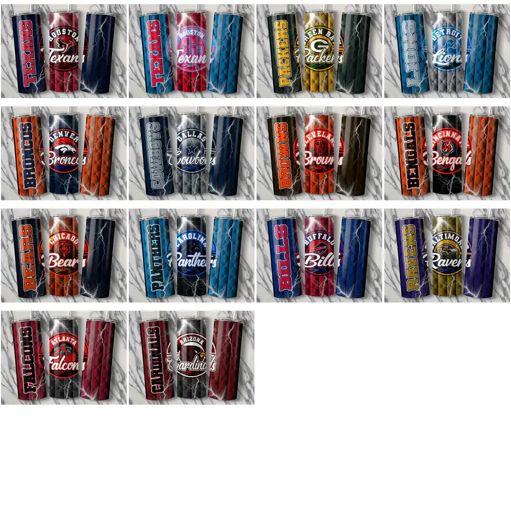 34 Football Teams Diamond Tumbler Wrap Bundle JPG