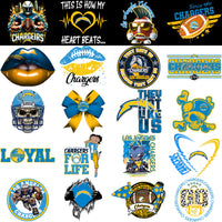 Load image into Gallery viewer, 45 Los Angeles Chargers V3 Football Designs Bundle PNG
