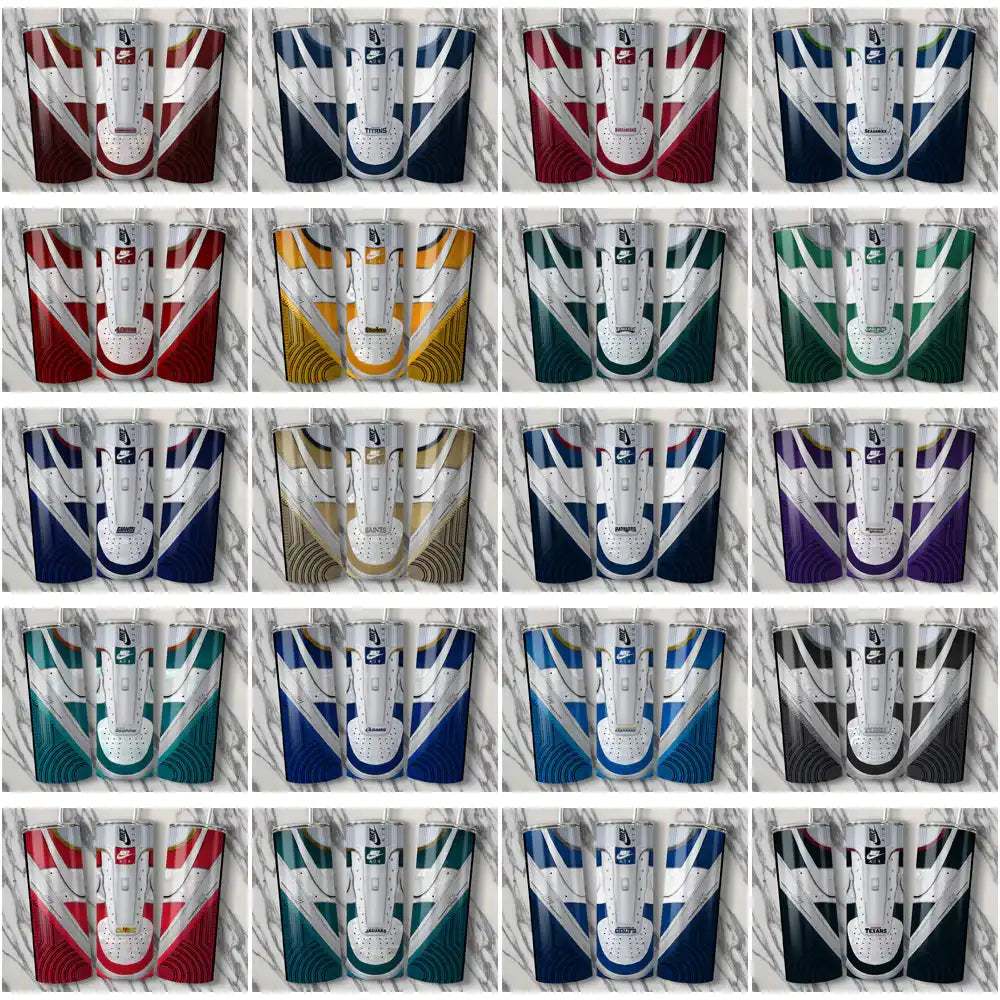 32 Football Teams Nike AF1 No Laces Tumbler Wrap Bundle JPG