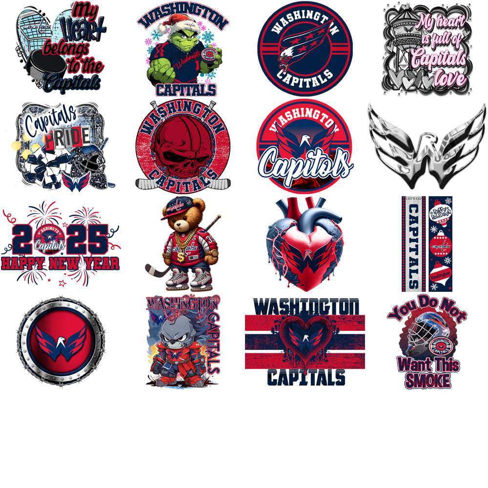 35 Washington Capitals Ice Hockey Designs Bundle PNG