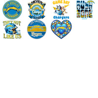 Load image into Gallery viewer, 45 Los Angeles Chargers V3 Football Designs Bundle PNG
