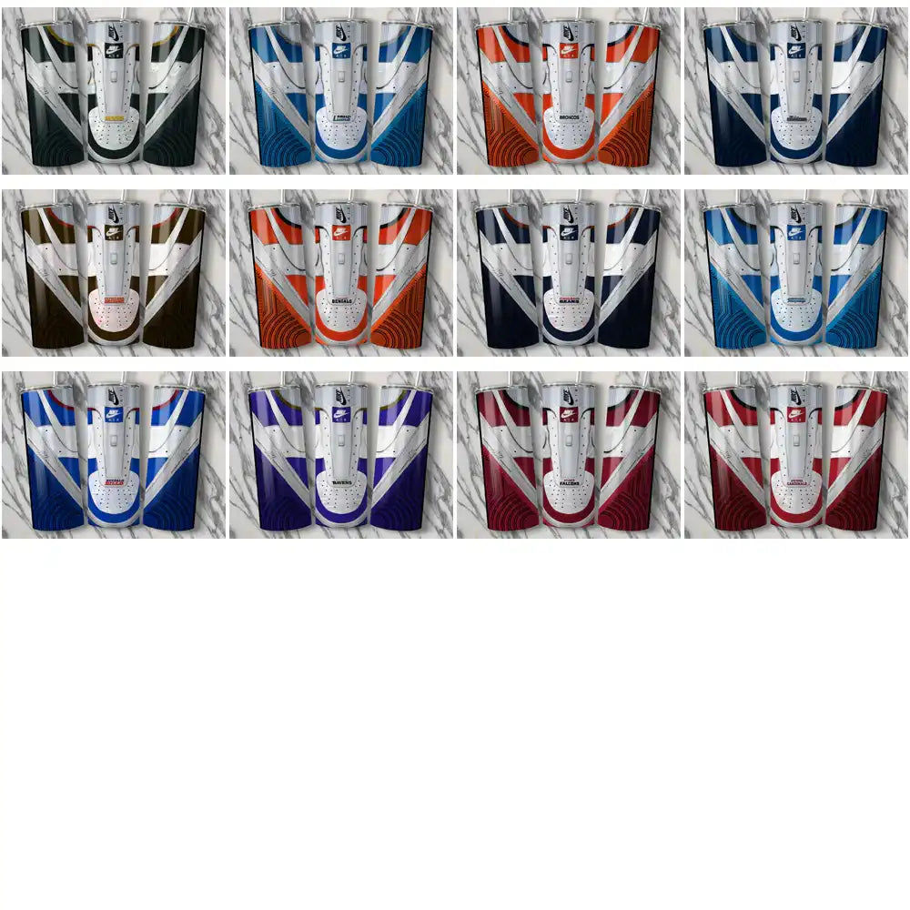32 Football Teams Nike AF1 No Laces Tumbler Wrap Bundle JPG