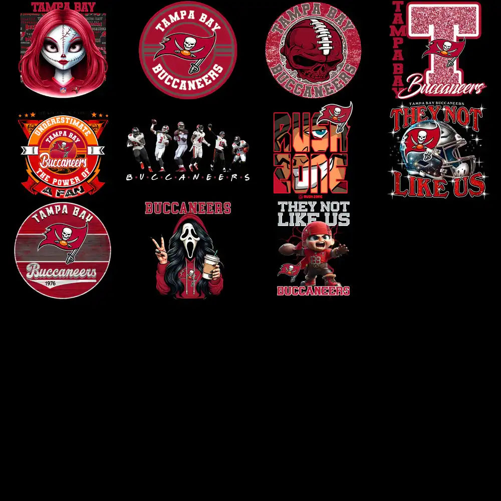 48 Tampa Bay Buccaneers V2 Football Designs Bundle PNG