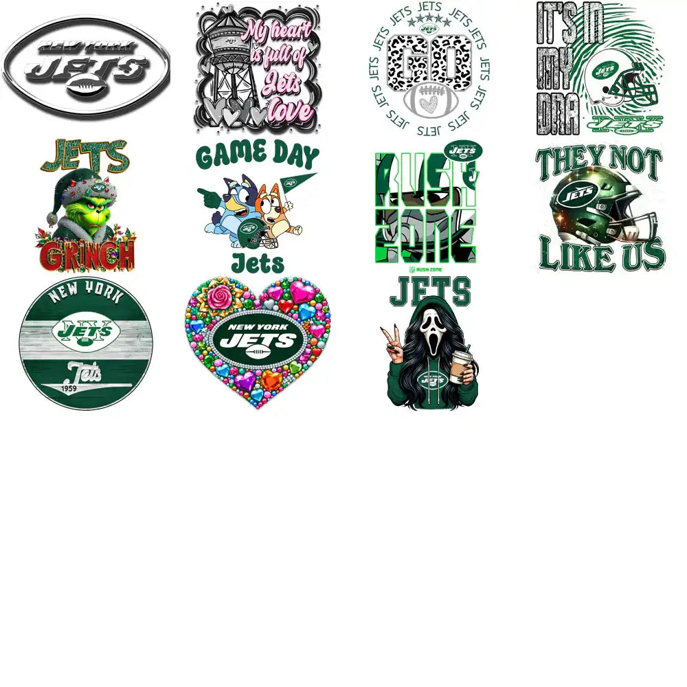48 New York Jets V2 Football Designs Bundle PNG