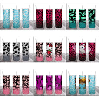 Load image into Gallery viewer, 10 Wild Glitter Tumbler Wrap Designs Bundle JPG
