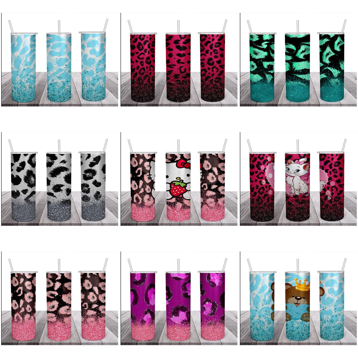 10 Wild Glitter Tumbler Wrap Designs Bundle JPG