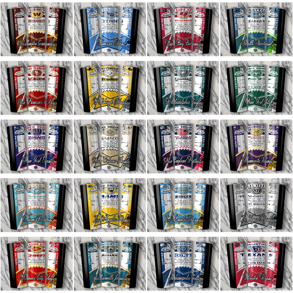 33 Football Teams Bud V2 Square Tumbler Wrap Bundle JPG