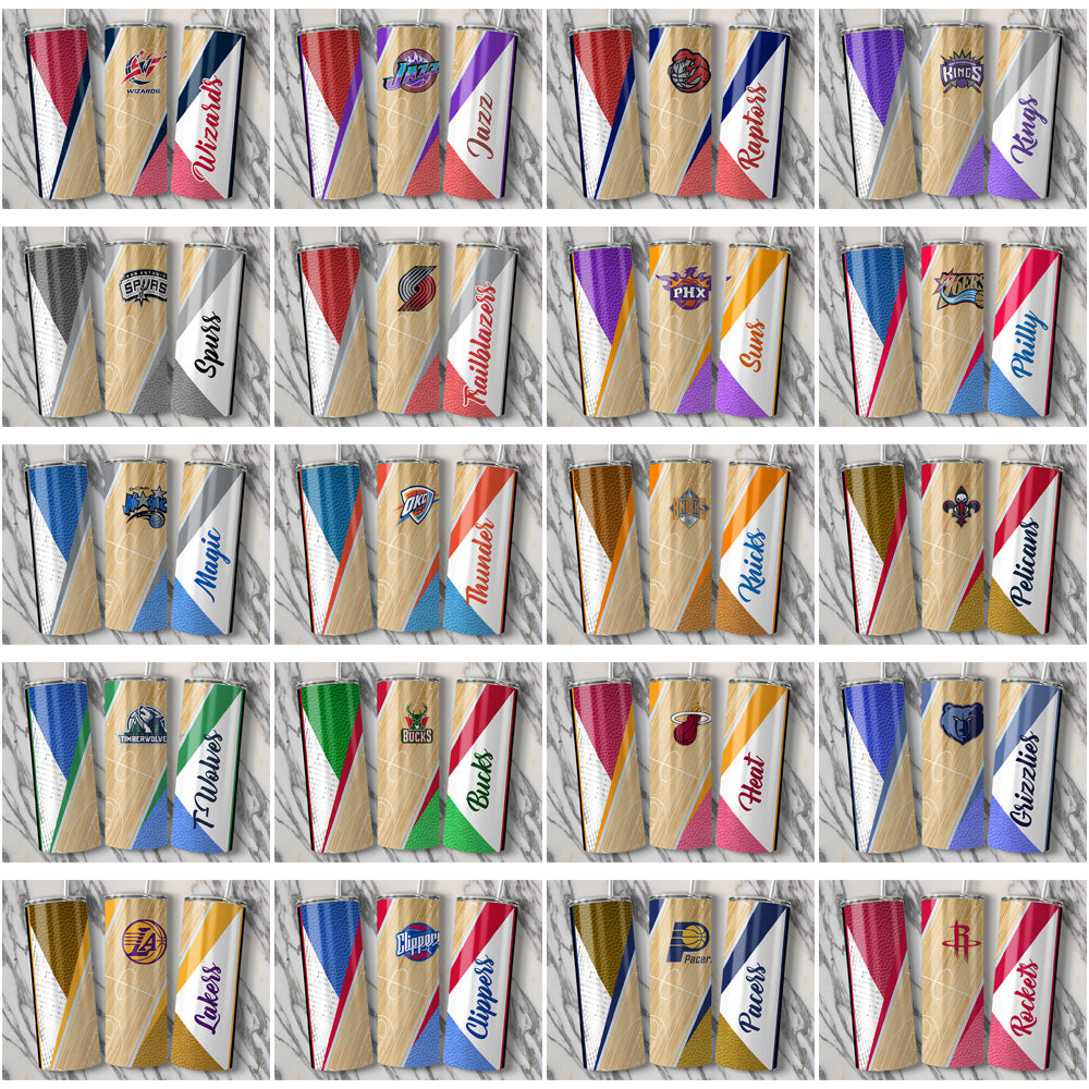 30 Basketball Teams Court Tumbler Wrap Bundle JPG