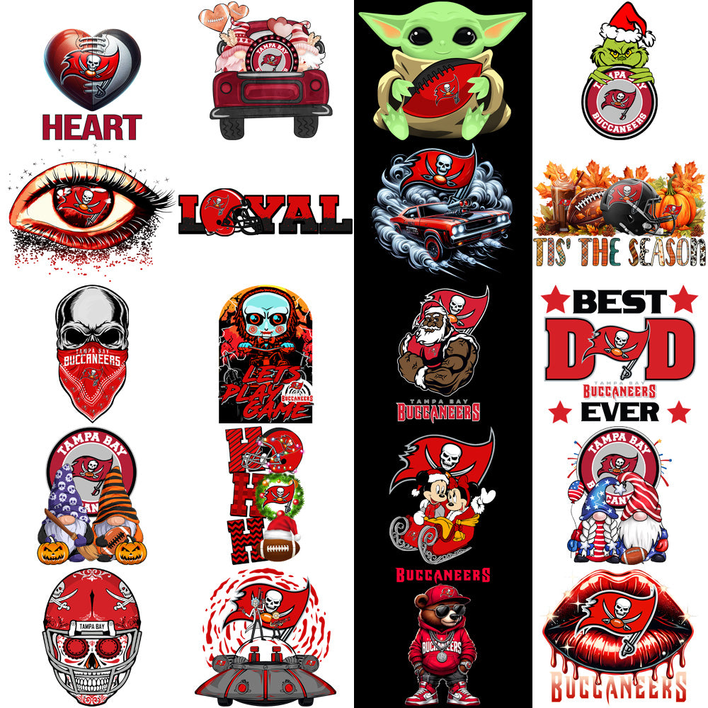 48 Tampa Bay Buccaneers V3 Football Designs Bundle PNG