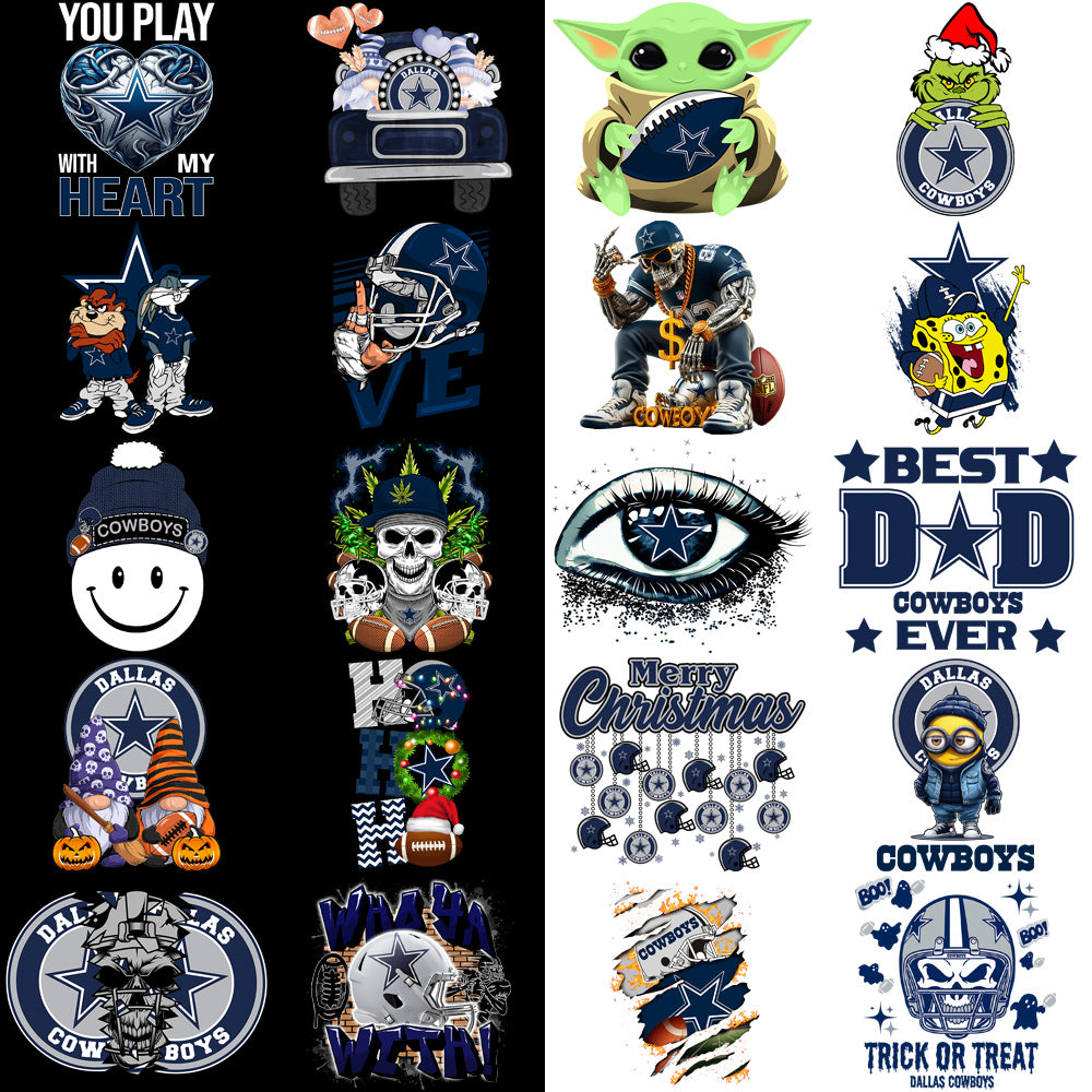 48 Dallas Cowboys V3 Football Designs Bundle PNG