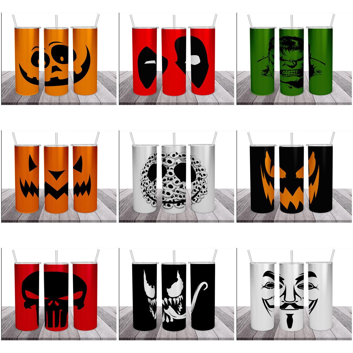 10 Spooky Halloween Tumbler Wrap Designs Bundle JPG