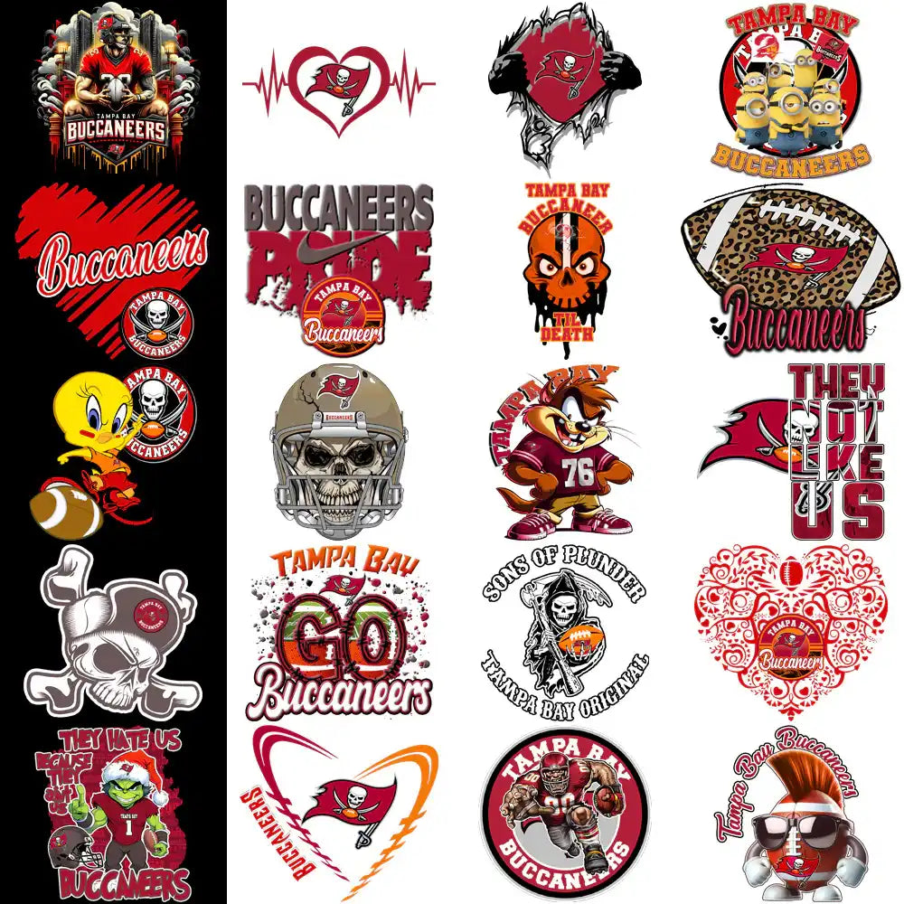 48 Tampa Bay Buccaneers V3 Football Designs Bundle PNG