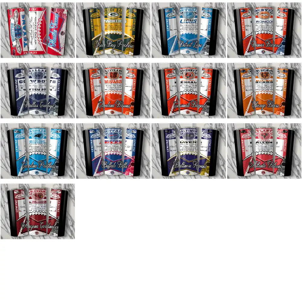 33 Football Teams Bud V2 Square Tumbler Wrap Bundle JPG