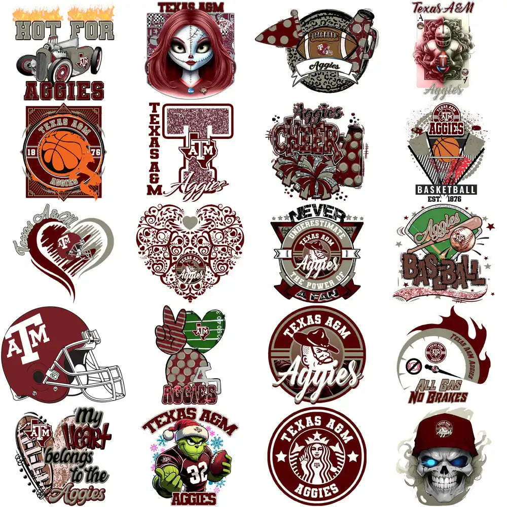 90 Texas A&M Aggies Designs Bundle PNG