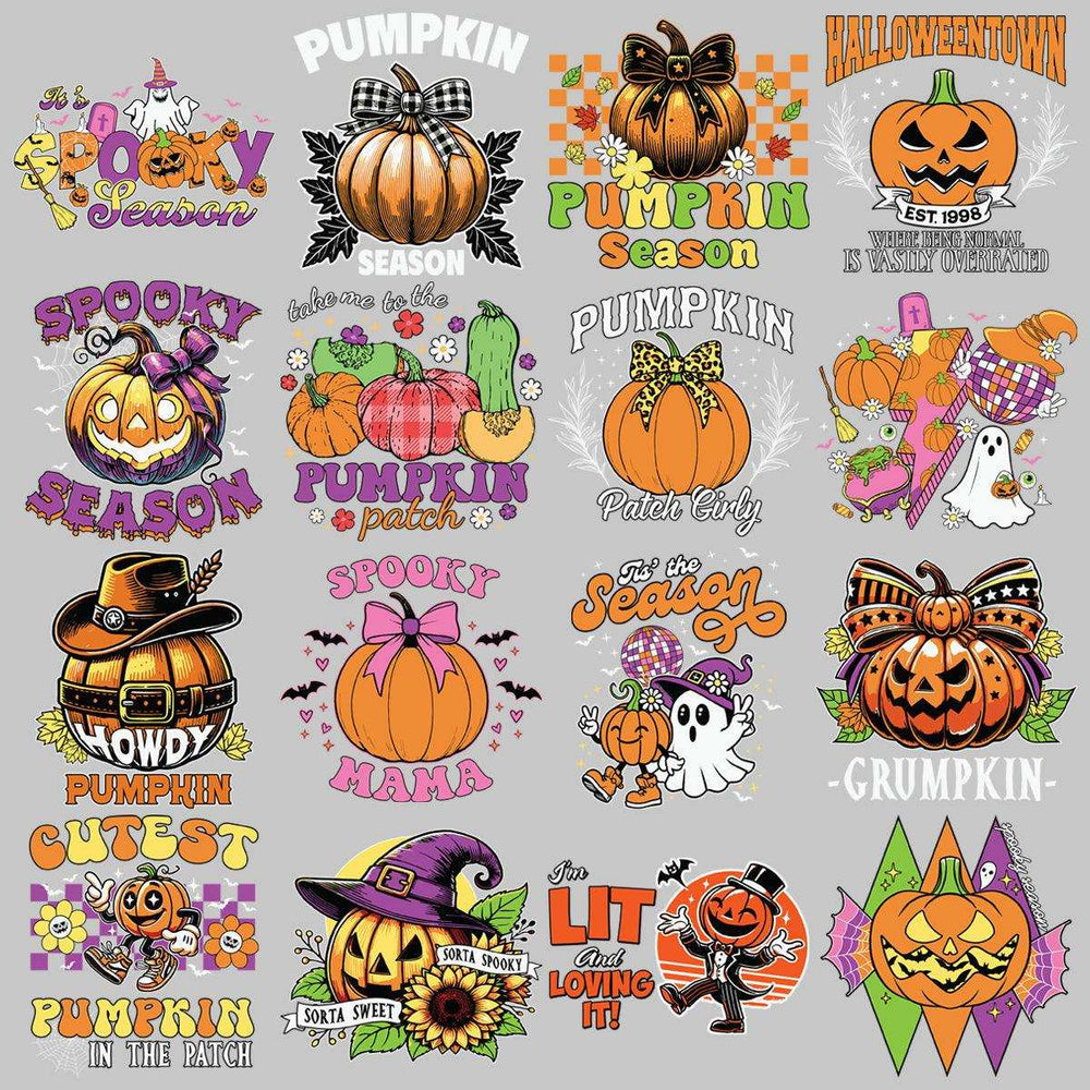 19 Halloween Pumpkin Designs Bundle PNG