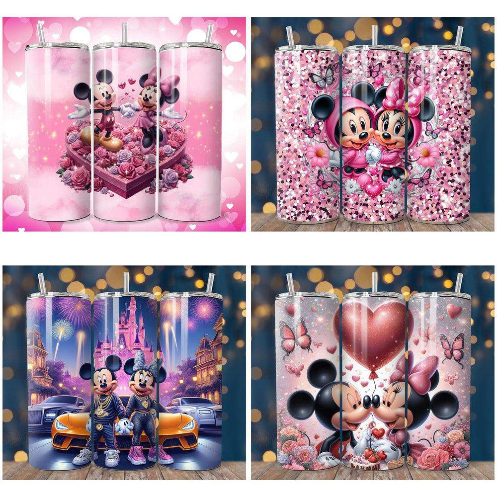 4 Mickey And Minnie Tumbler Wrap Designs Bundle JPG