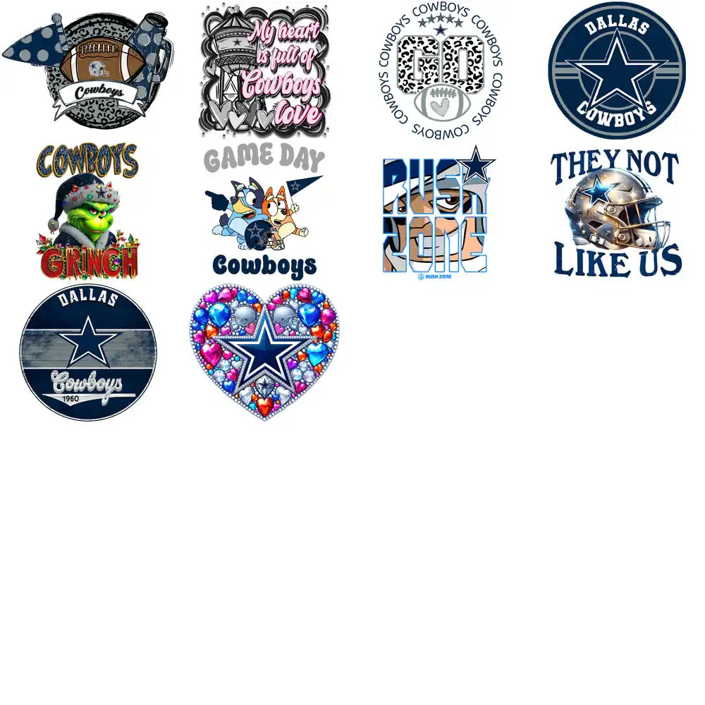 48 Dallas Cowboys V3 Football Designs Bundle PNG